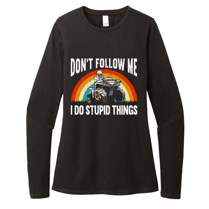 Don't Follow Me I Do Stupid Things ATV Quad Offroading Womens CVC Long Sleeve Shirt