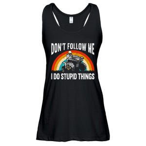 Don't Follow Me I Do Stupid Things ATV Quad Offroading Ladies Essential Flowy Tank