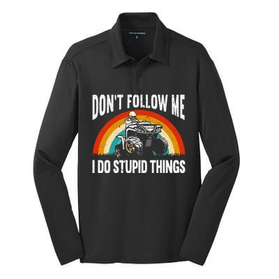 Don't Follow Me I Do Stupid Things ATV Quad Offroading Silk Touch Performance Long Sleeve Polo