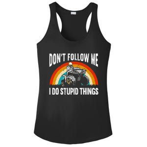 Don't Follow Me I Do Stupid Things ATV Quad Offroading Ladies PosiCharge Competitor Racerback Tank