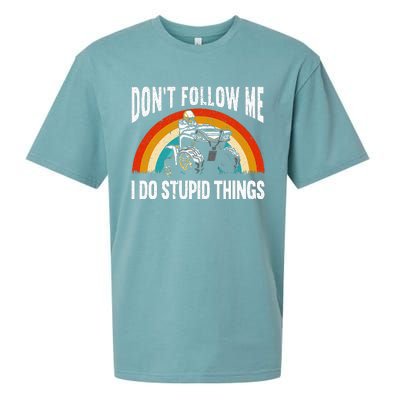 Don't Follow Me I Do Stupid Things ATV Quad Offroading Sueded Cloud Jersey T-Shirt