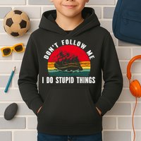 Dont Follow Me. I Do Stupid Things Whitewater Rafting Kids Hoodie