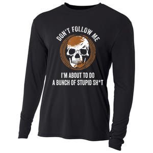 Don't Follow Me I Do Stupid Stuff Mudding ATV Four Wheeler Cooling Performance Long Sleeve Crew