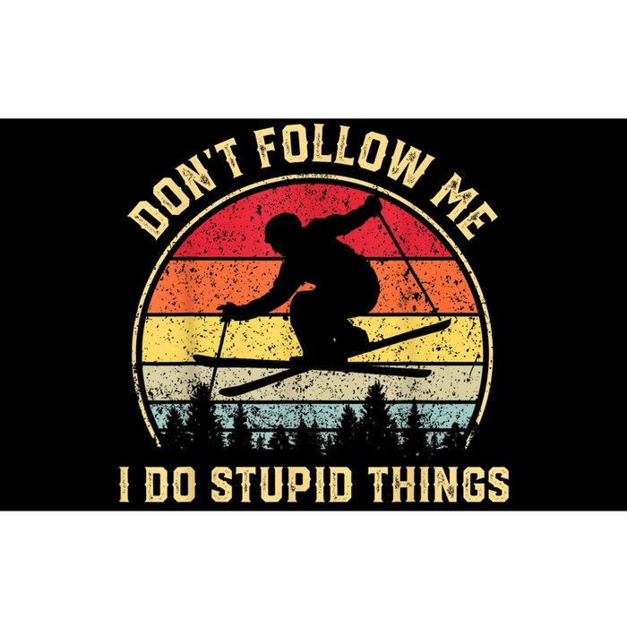 Don't Follow Me I Do Stupid Things Funny Gift For Retro Vintage Skiing Gift Bumper Sticker