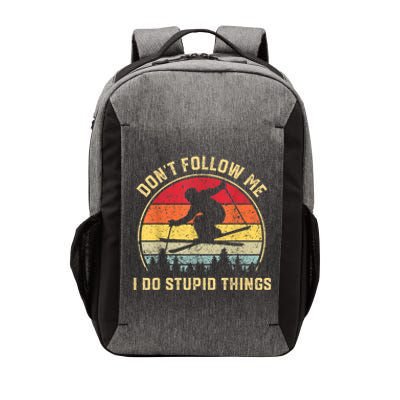 Don't Follow Me I Do Stupid Things Funny Gift For Retro Vintage Skiing Gift Vector Backpack