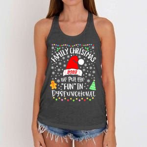 Dysfunctional Funny Matching Family Christmas Pajamas Xmas Women's Knotted Racerback Tank