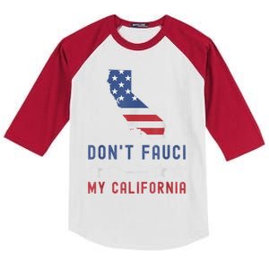 Don't Fauci My California USA Flag Patriotic American Map Kids Colorblock Raglan Jersey