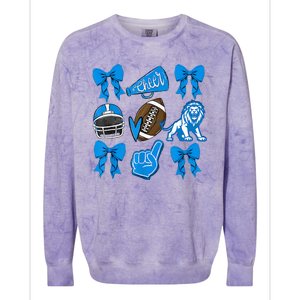 Detroit Fan Mashup Football Cheer Colorblast Crewneck Sweatshirt