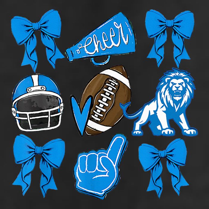 Detroit Fan Mashup Football Cheer 7 Panel Mesh Trucker Snapback Hat