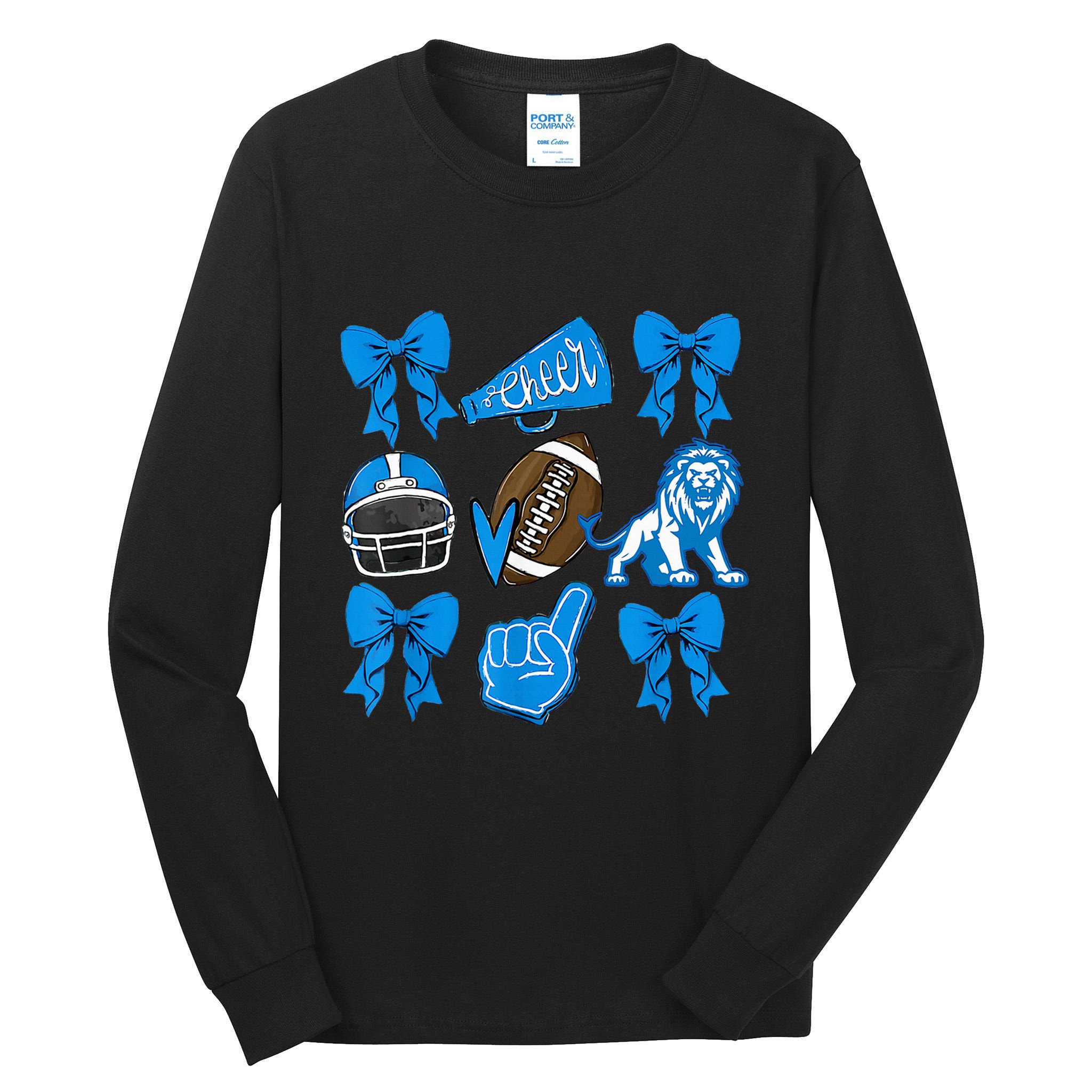 Detroit Fan Mashup Football Cheer Tall Long Sleeve T-Shirt