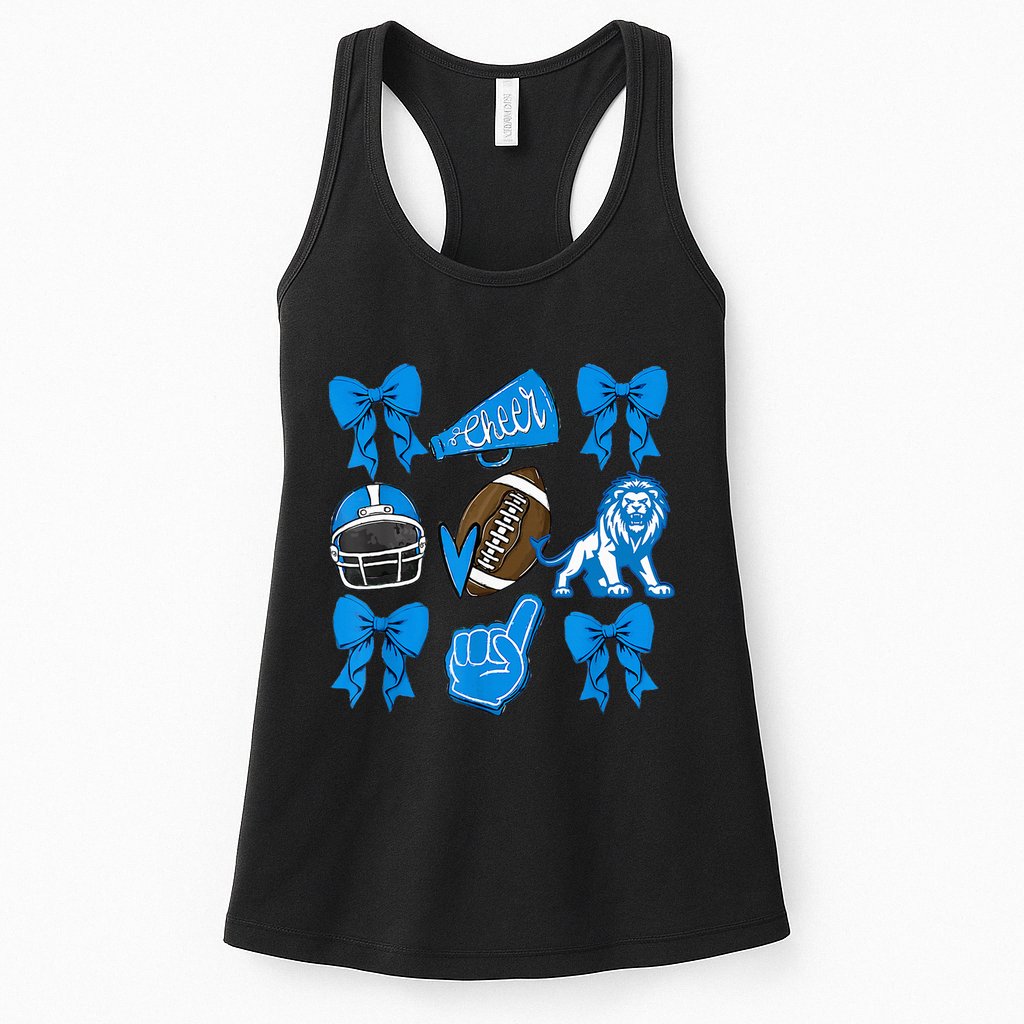 Detroit Fan Mashup Football Cheer Womens Tank Top