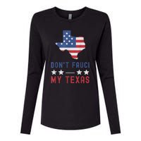 Don't Fauci My Texas USA Flag American Patriot Funny Womens Cotton Relaxed Long Sleeve T-Shirt