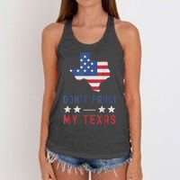 Don't Fauci My Texas USA Flag American Patriot Funny Women's Knotted Racerback Tank