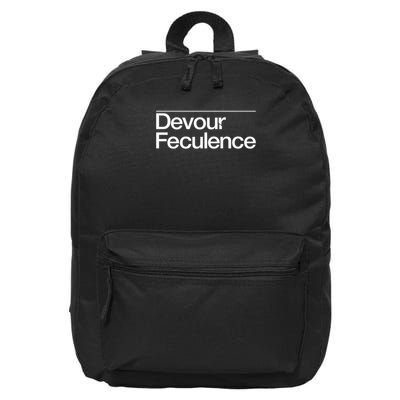 Devour Feculence Milchick Quote Severance Style Graphic  16 in Basic Backpack
