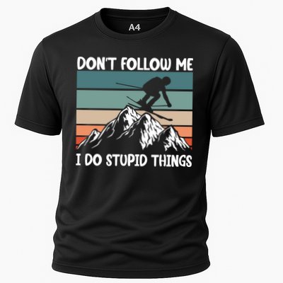 Don't Follow Me I Do Stupid Things Funny Skiing Performance Shirt