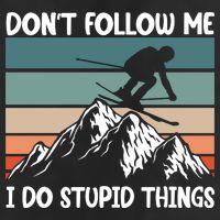 Don't Follow Me I Do Stupid Things Funny Skiing 15oz Campfire Ceramic Mug