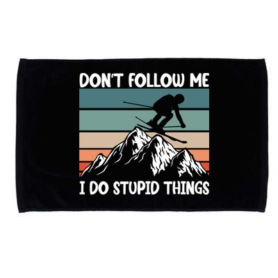 Don't Follow Me I Do Stupid Things Funny Skiing Microfiber Hand Towel