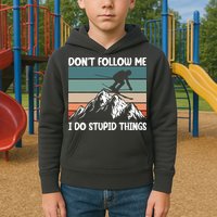 Don't Follow Me I Do Stupid Things Funny Skiing Kids Hoodie