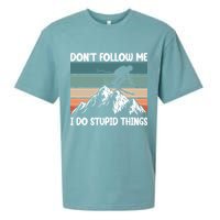 Don't Follow Me I Do Stupid Things Funny Skiing Sueded Cloud Jersey T-Shirt