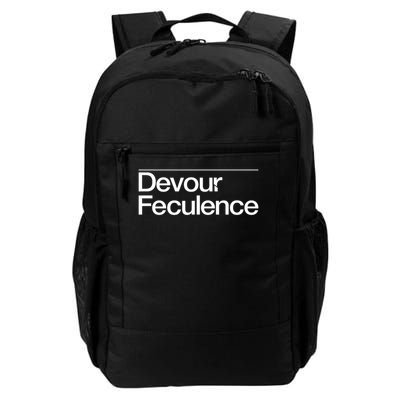 Devour Feculence Milchick Quote Severance Style Graphic Daily Commute Backpack