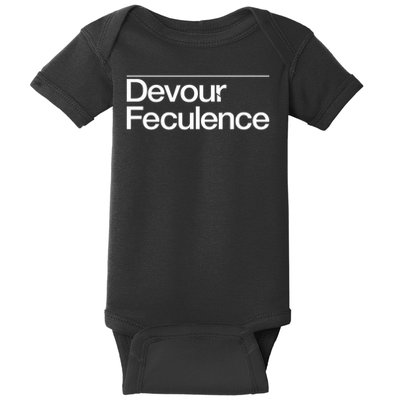 Devour Feculence Milchick Quote Severance Style Graphic Baby Bodysuit