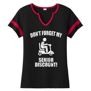 Don't Forget My Senior Discount Funny Ladies Halftime Notch Neck Tee