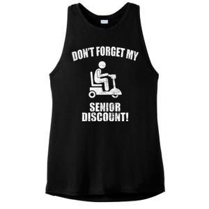 Don't Forget My Senior Discount Funny Ladies PosiCharge Tri-Blend Wicking Tank