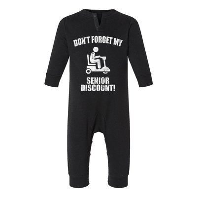 Don't Forget My Senior Discount Funny Infant Fleece One Piece