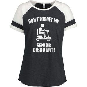 Don't Forget My Senior Discount Funny Enza Ladies Jersey Colorblock Tee