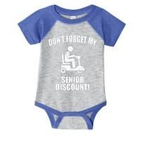 Don't Forget My Senior Discount Funny Infant Baby Jersey Bodysuit