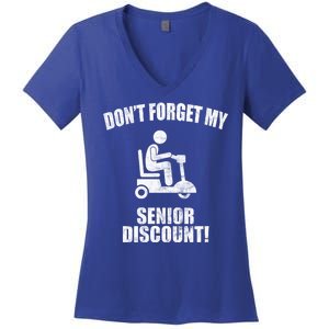 Don't Forget My Senior Discount Funny Women's V-Neck T-Shirt