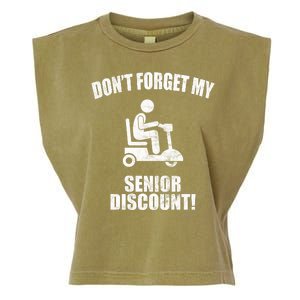 Don't Forget My Senior Discount Funny Garment-Dyed Women's Muscle Tee