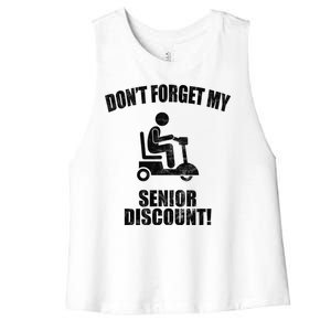 Don't Forget My Senior Discount Funny Women's Racerback Cropped Tank