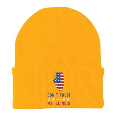 Don't Fauci My Illinois USA Flag American Patriot Funny Knit Cap Winter Beanie