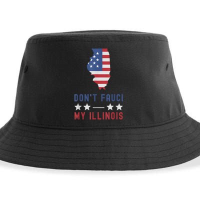 Don't Fauci My Illinois USA Flag American Patriot Funny Sustainable Bucket Hat