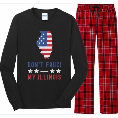 Don't Fauci My Illinois USA Flag American Patriot Funny Long Sleeve Pajama Set