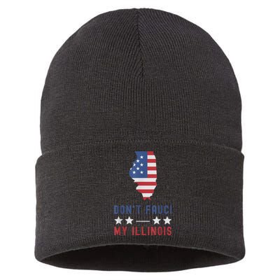 Don't Fauci My Illinois USA Flag American Patriot Funny Sustainable Knit Beanie