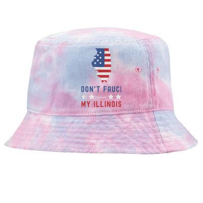 Don't Fauci My Illinois USA Flag American Patriot Funny Tie-Dyed Bucket Hat