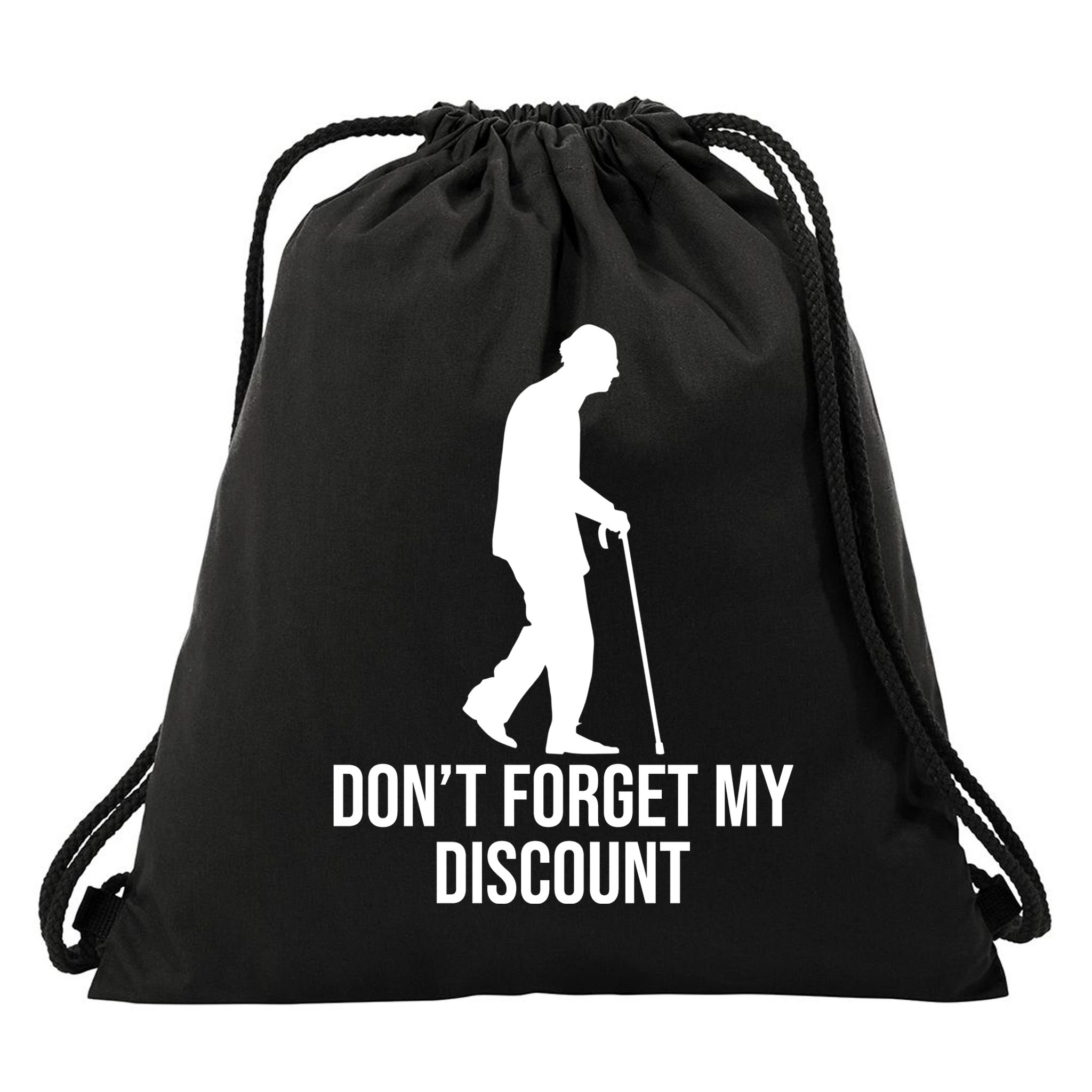 Dont Forget My Discount Funny Old People Drawstring Bag