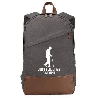 Dont Forget My Discount Funny Old People Cotton Canvas Backpack