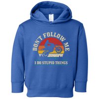 Don't Follow Me Do Stupid Things Funny Motocross Dirt Bike Gift Toddler Hoodie