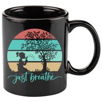 Dandelion Flower Motif Just Meditate And Breathe Mindfulness Gift 11oz C Handle Ceramic Mug