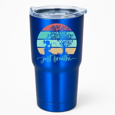 Dandelion Flower Motif Just Meditate And Breathe Mindfulness Gift Tumbler