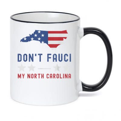 Don't Fauci My North Carolina USA Flag American Patriot 11oz Black Color Changing Mug