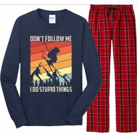 Don't Follow Me I Do Stupid Things Gift Retro Vintage Skiing Long Sleeve Pajama Set