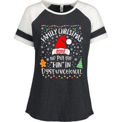 Dysfunctional Funny Matching Family Christmas Pajamas XMas  Enza Ladies Jersey Colorblock Tee