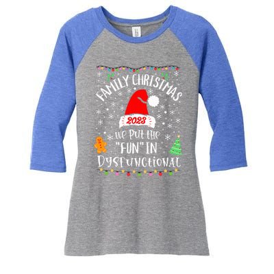 Dysfunctional Funny Matching Family Christmas Pajamas XMas  Women's Tri-Blend 3/4-Sleeve Raglan Shirt