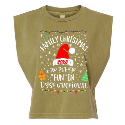 Dysfunctional Funny Matching Family Christmas Pajamas XMas  Garment-Dyed Women's Muscle Tee