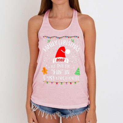 Dysfunctional Funny Matching Family Christmas Pajamas XMas  Women's Knotted Racerback Tank