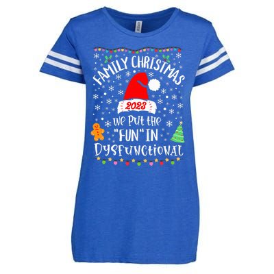 Dysfunctional Funny Matching Family Christmas Pajamas XMas  Enza Ladies Jersey Football T-Shirt